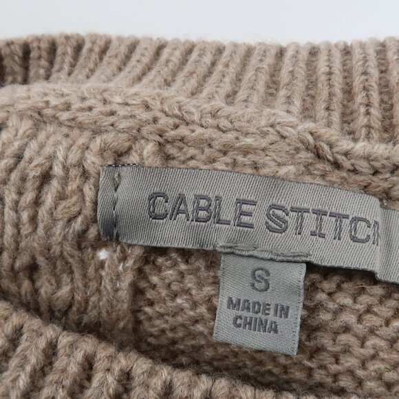Cable Stitch Beige Cable Knit Sweater Size Small - Picture 2 of 5